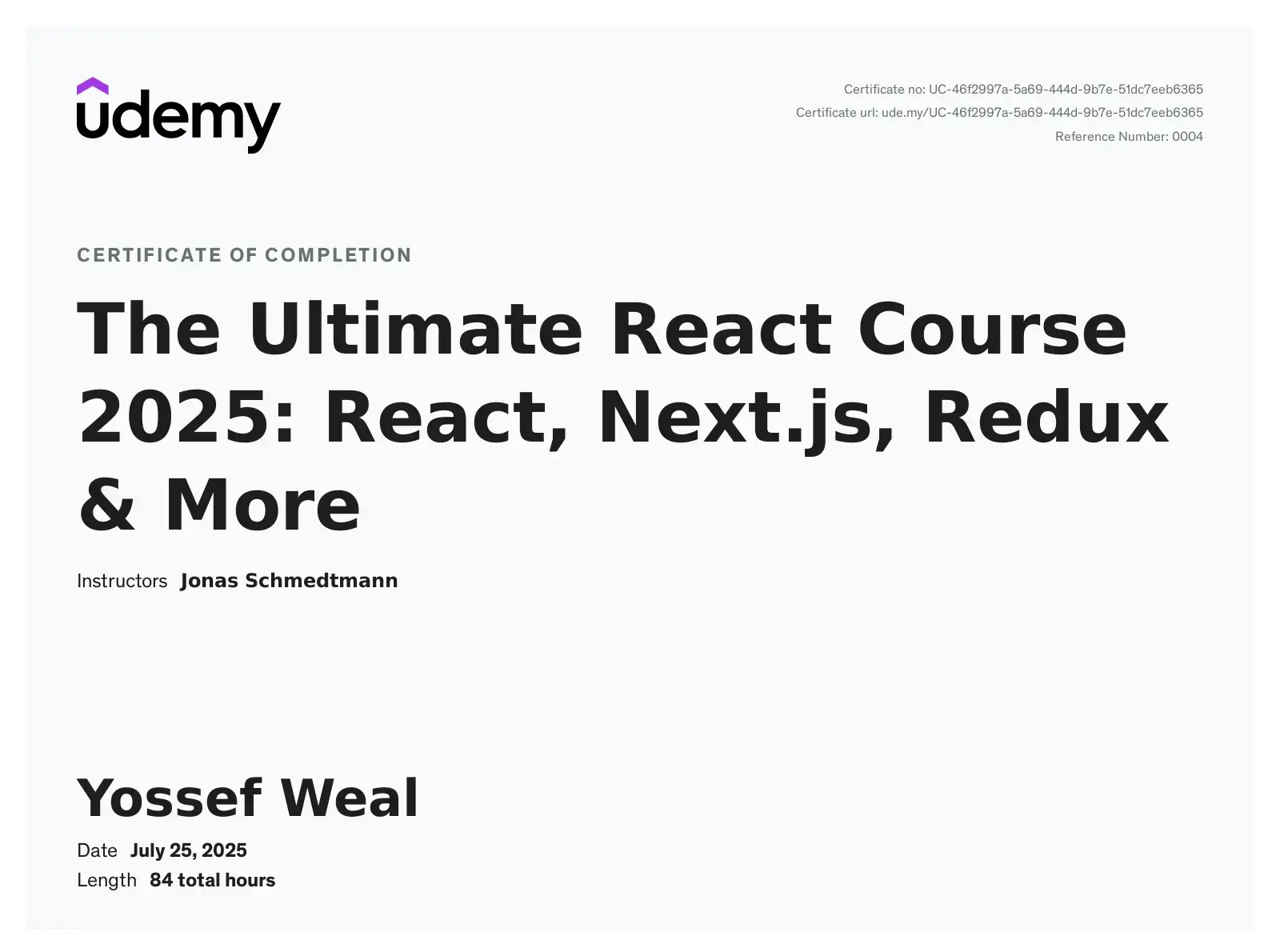 The Ultimate React Course 2025: React, Next.js, Redux & More