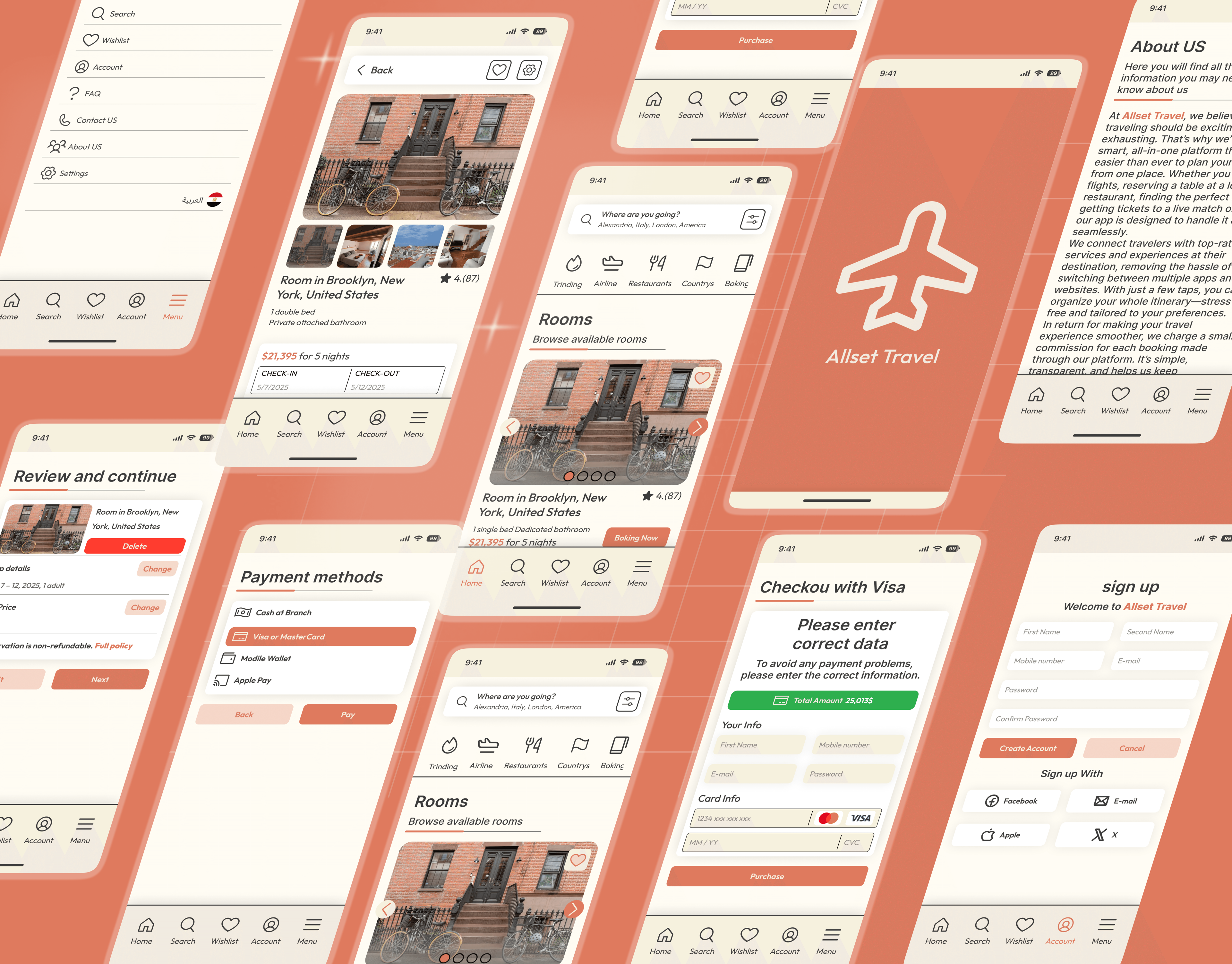 Allset Travel App UI Design