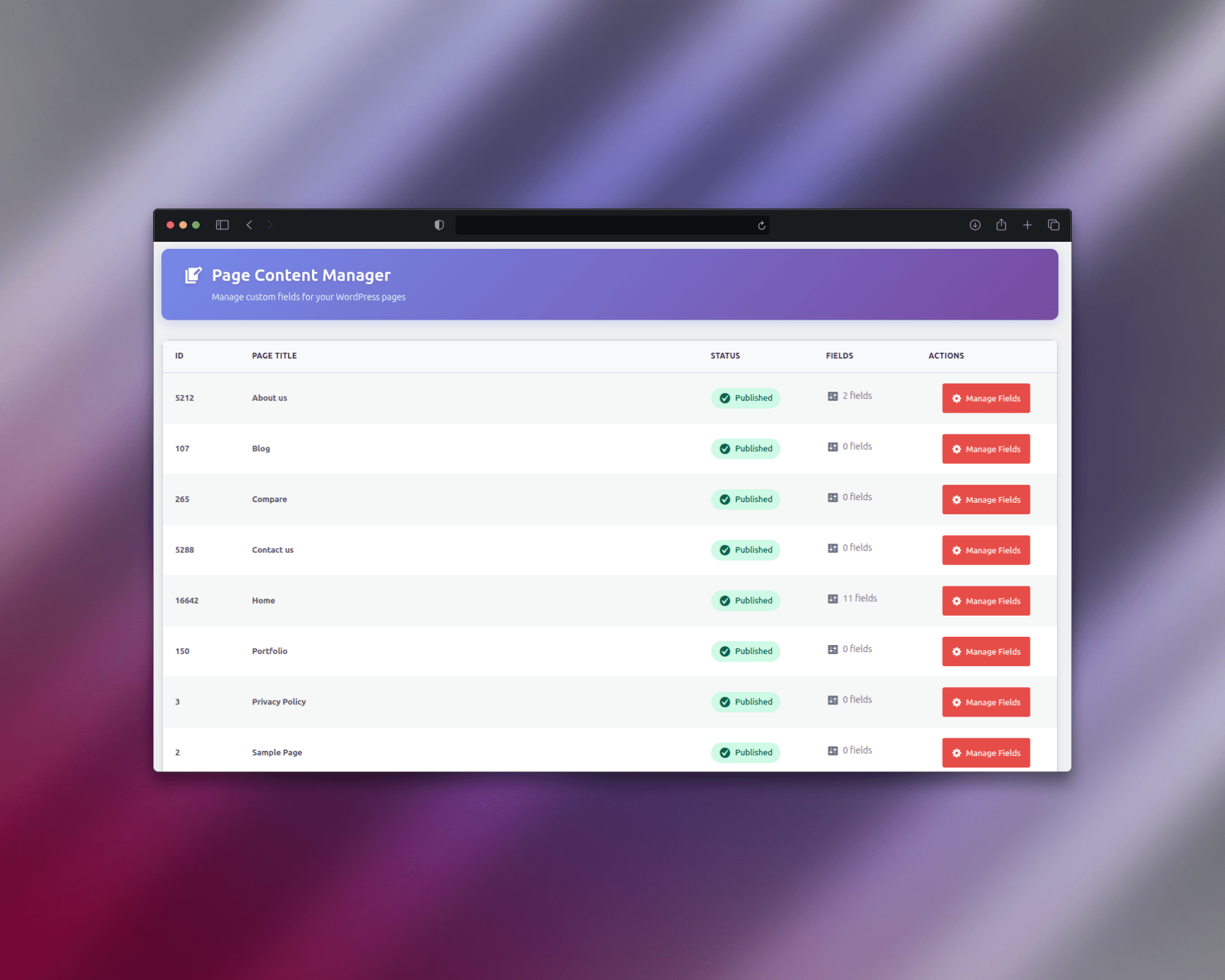WordPress Plugin for Managing Custom Fields & Dynamic Content